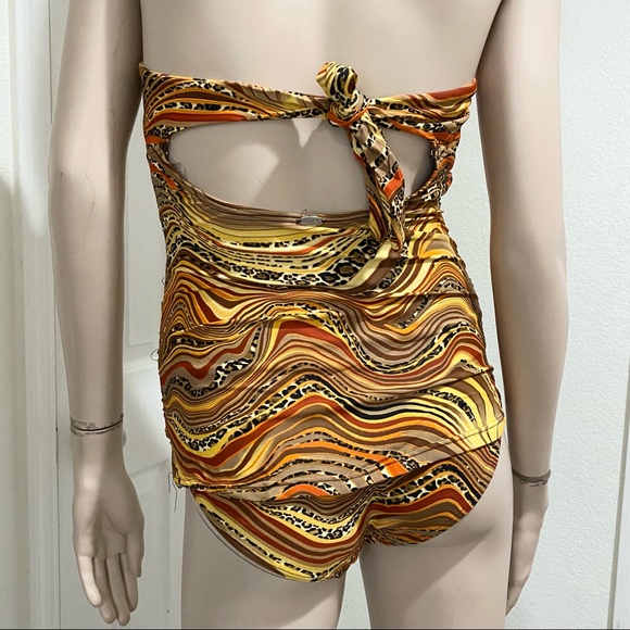 BIKINI BAY BB1010 1-pc Bandeau Swimsuit Leopard Multicolor Size 10 NWT - Picture 6 of 16